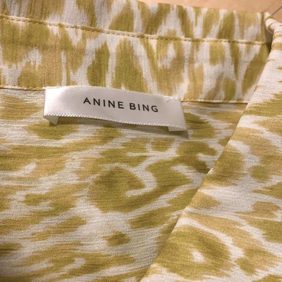 ANINE BING NWOT Caleb Silk‎ Blouse in Marigold Leo - Picture 11 of 15